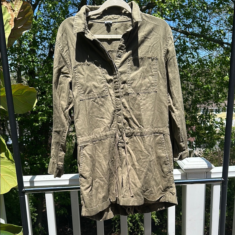 Olive Green Utility Romper